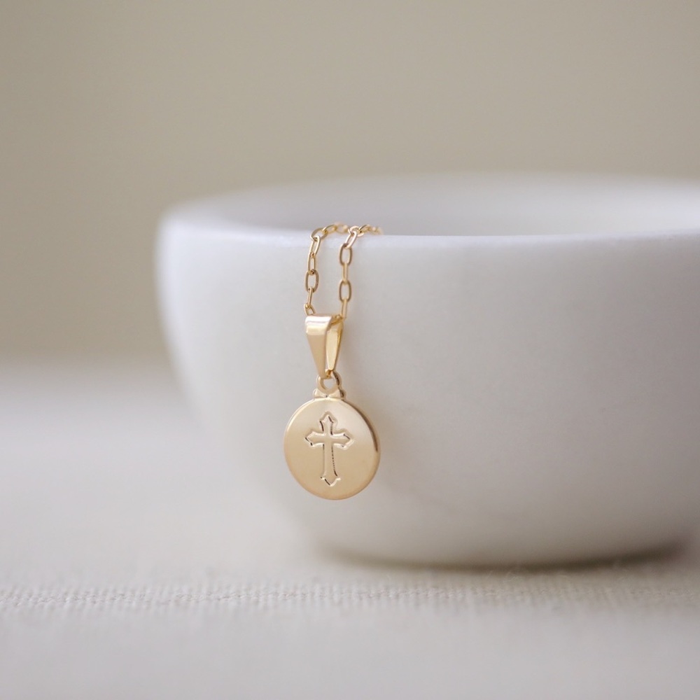 Petite Cross Necklace | 18k Gold Filled - Picture 2 of 7